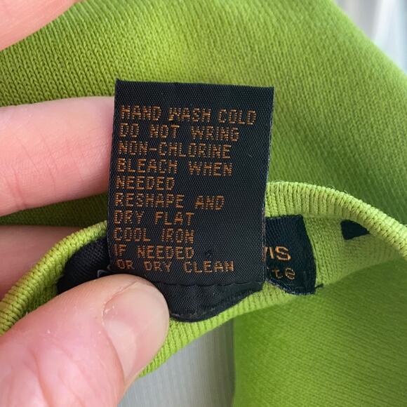 Grace Dane Lewis Lime Green Stretch Top, Size MP - Picture 7 of 8